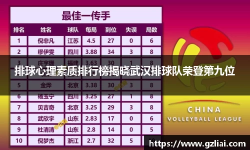 排球心理素质排行榜揭晓武汉排球队荣登第九位